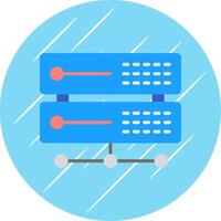 Server Flat Circle Icon Design vector