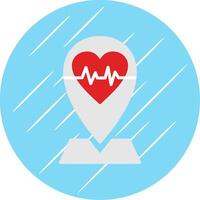 Defibrillator Location Flat Circle Icon Design vector