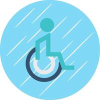 discapacitado paciente plano circulo icono diseño vector