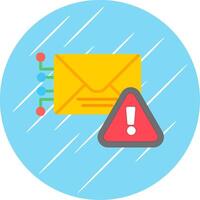Warning Mail Flat Circle Icon Design vector