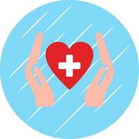 Heart Care Flat Circle Icon Design vector