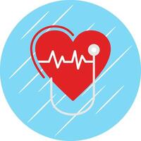 cardiología plano circulo icono diseño vector