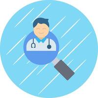 Doctor Serach Flat Circle Icon Design vector