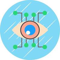 ojo reconocimiento plano circulo icono diseño vector