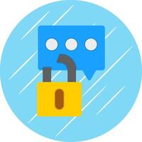 Secure Chat Flat Circle Icon Design vector