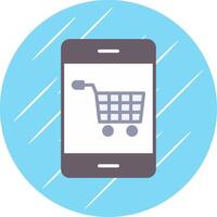 Mobile Commerce Flat Circle Icon Design vector