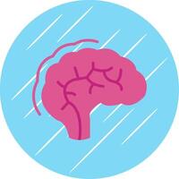 Human Brain Flat Circle Icon Design vector