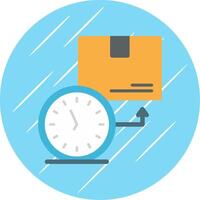 On Time Deliveries Flat Circle Icon Design vector