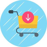 Add To Cart Flat Circle Icon Design vector