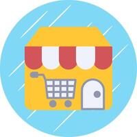 E Store Flat Circle Icon Design vector