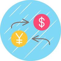 Currency Exchange Flat Circle Icon Design vector