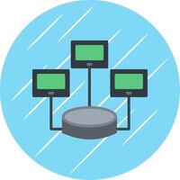 Distributed Database Flat Circle Icon Design vector