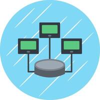 Distributed Database Flat Circle Icon Design vector