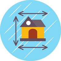 Home Dimensions Flat Circle Icon Design vector