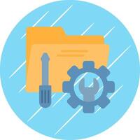 Tech Services Flat Circle Icon Design vector