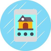 Real Estate App Flat Circle Icon Design vector