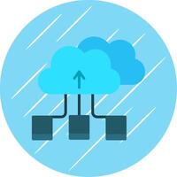 Cloud Storage Flat Circle Icon Design vector