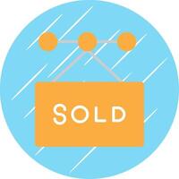 Sold Flat Circle Icon Design vector