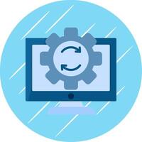 Data Processing Flat Circle Icon Design vector