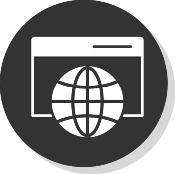 Web Browser Glyph Shadow Circle Icon Design vector