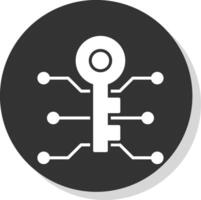 Server Encryption Glyph Shadow Circle Icon Design vector