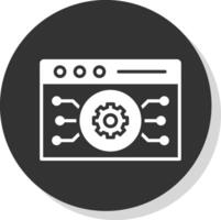 Website Algorithm Glyph Shadow Circle Icon Design vector