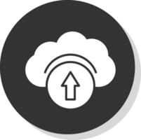 Cloud Drive Glyph Shadow Circle Icon Design vector