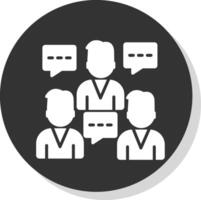 Team Connect Glyph Shadow Circle Icon Design vector