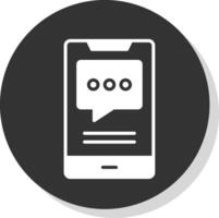 Mobile Talk Glyph Shadow Circle Icon Design vector