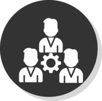 Team Management Glyph Shadow Circle Icon Design vector