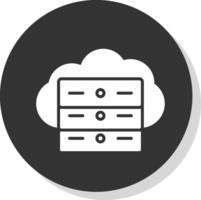 Cloud Server Glyph Shadow Circle Icon Design vector