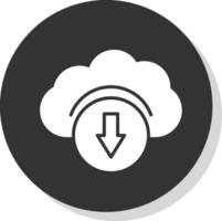 Cloud Services Glyph Shadow Circle Icon Design vector