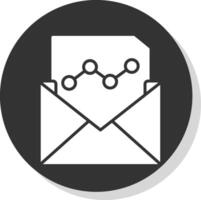 Email Marketing Glyph Shadow Circle Icon Design vector