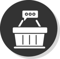 compras alimenta glifo sombra circulo icono diseño vector