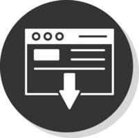 Landing Page Glyph Shadow Circle Icon Design vector
