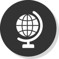 Global World Glyph Shadow Circle Icon Design vector