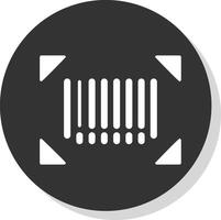 Bar Code Glyph Shadow Circle Icon Design vector