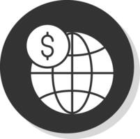 Global Business Glyph Shadow Circle Icon Design vector