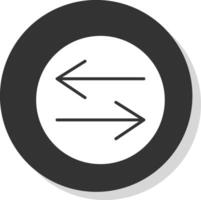 Swap Glyph Shadow Circle Icon Design vector