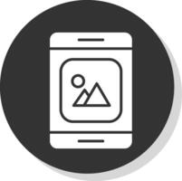 Mobile App Glyph Shadow Circle Icon Design vector