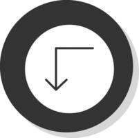 Turn Down Glyph Shadow Circle Icon Design vector