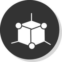 3d Modeling Glyph Shadow Circle Icon Design vector