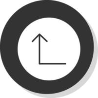 Turn Up Glyph Shadow Circle Icon Design vector