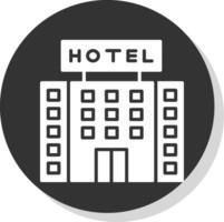 hotel glifo sombra circulo icono diseño vector