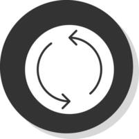 Repeat Glyph Shadow Circle Icon Design vector