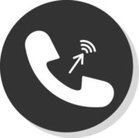 Phone Call Glyph Shadow Circle Icon Design vector