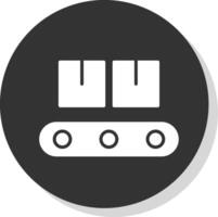 Conveyor Belt Glyph Shadow Circle Icon Design vector