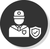 seguridad oficial glifo sombra circulo icono diseño vector