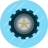 Tyre Glyph Shadow Circle Icon Design vector