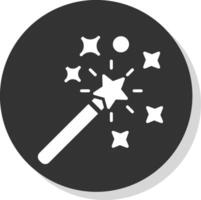 Magic Wand Glyph Shadow Circle Icon Design vector